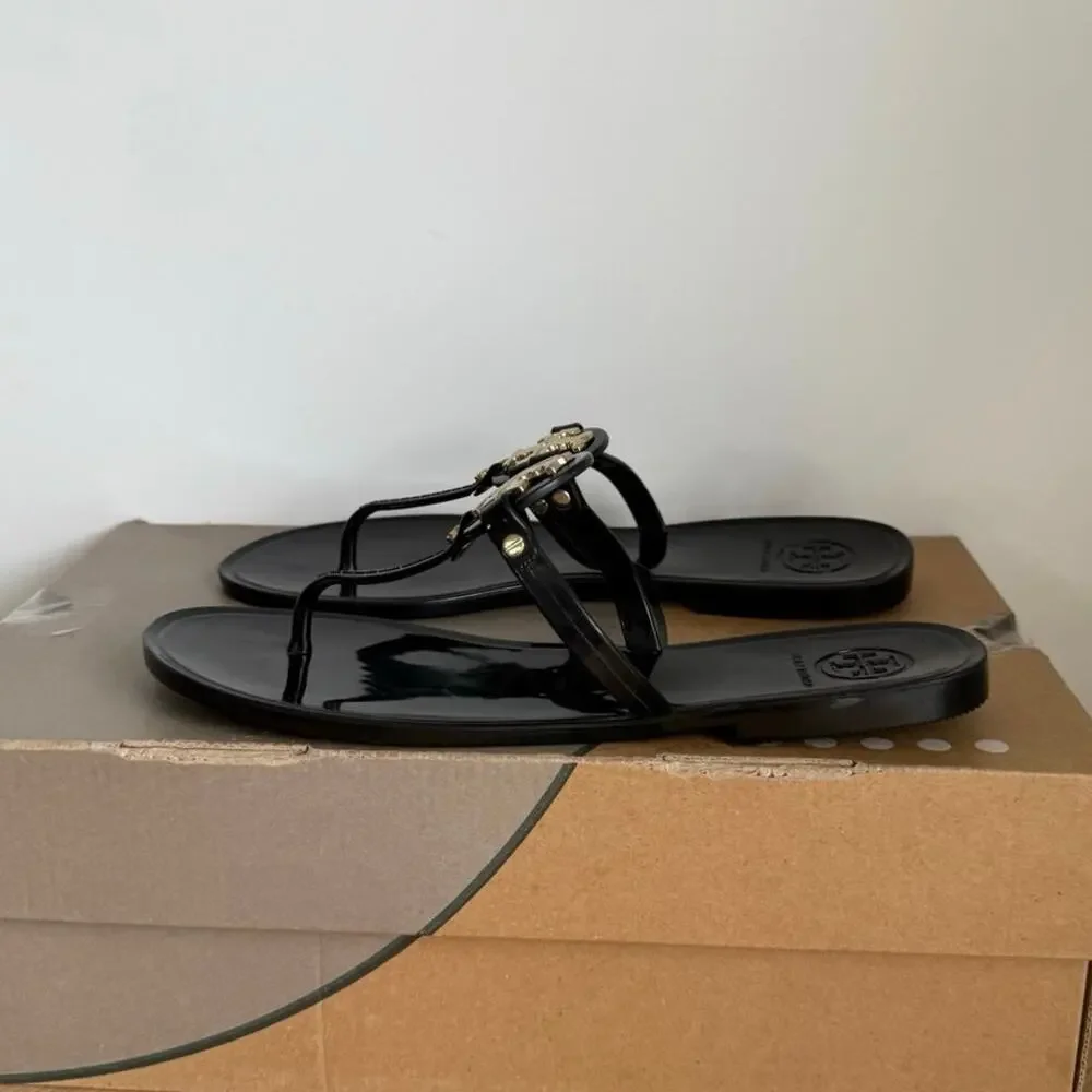 Tory Burch Mini Miller ‘Black’ Women Slip On Sandals - SZ 7
